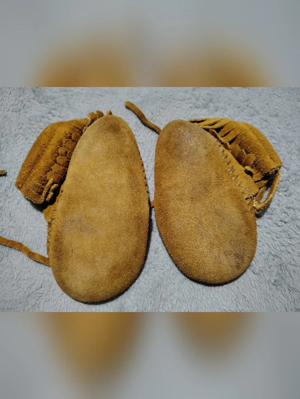 Minnetonka Baby/Toddler Brown Suede Leather Moccasin Booties